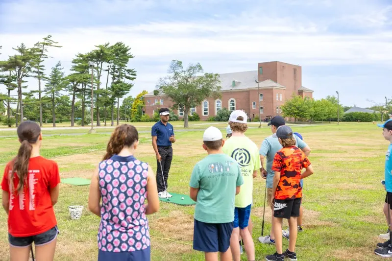 Junior campers gathered on the range